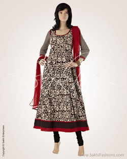 CDO-15932 - Black & Maroon Pure Cotton Top