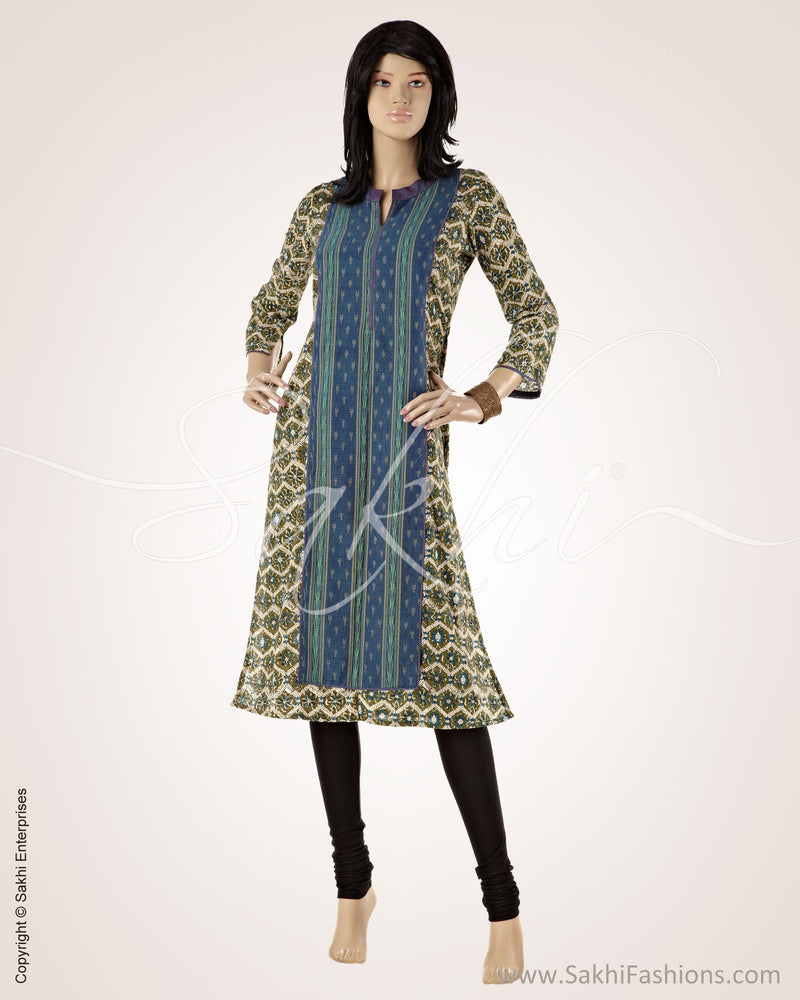 CDO-15969 - Blue & Green Pure Cotton Top