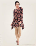 CDO-27052 - Black & Multi Pure Cotton Kurthi
