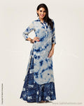 CDP-10353 - Blue & white Silk Kurthi