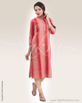 CDP-1997 - Beige & Red Pure Cotton Kurthi
