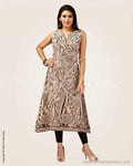 CDP-5391 - Black & beige pure Cotton Kurthi