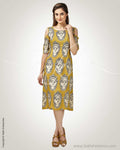 CDQ-7437 - Yellow & Cream Silk& Cotton Indowestern