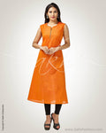 CDQ-9189 - Orange & Black Pure Cotton Kurtha