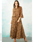 CDS-16007 - Brown &  Pure Cotton Dress