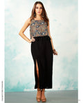 CDS-16014 - Grey & Black Pure Cotton Dress