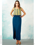CDS-16017 - Blue &  Pure Cotton Dress
