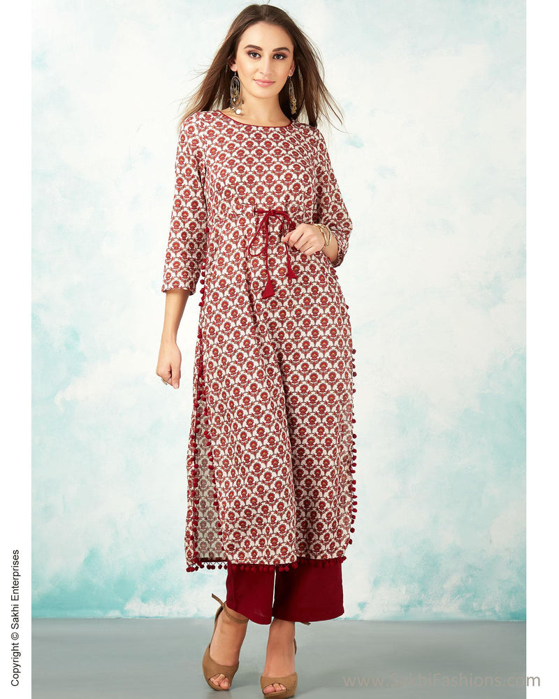 CDS-16069 - Red &  Pure Cotton Dress