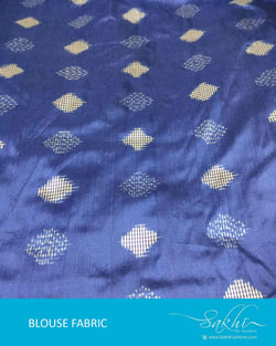 DOBL-1616 - Blue & Multi Pure Silk Blouse Fabric
