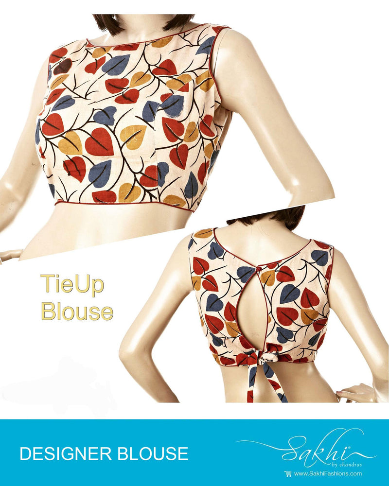 DOBL-25913 - Beige & Multi Pure Cotton Blouse