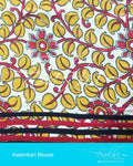 DPBL-18294 - Yellow & Red Pure Cotton Blouse