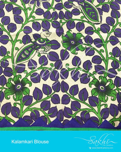 DPBL-18317 - Purple & Green Pure Cotton Blouse