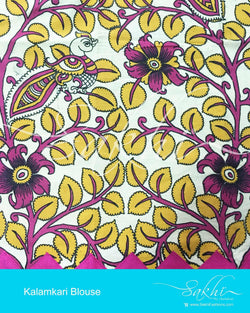 DPBL-18319 - Yellow & Pink Pure Cotton Blouse