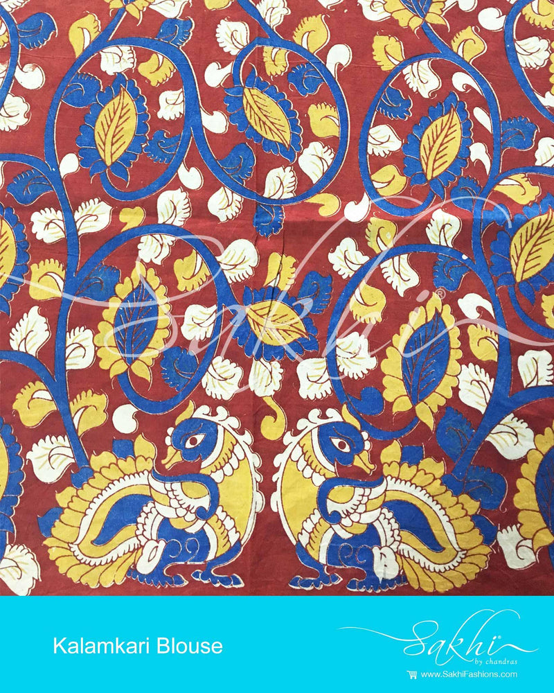 BGBL-18525 - Maroon & Multi Pure Cotton Blouse