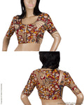 DPBL-20169 - Maroon & Multi Pure Cotton Blouse