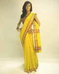 DPN-35500 - Yellow & Multi Pure Chanderi  Saree