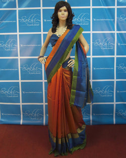 DPN-39042 - Mustard & Multi Pure Kanchivaram Silk Saree