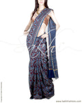 DPO-16397 - Blue & Multi Chanderi Silk Saree