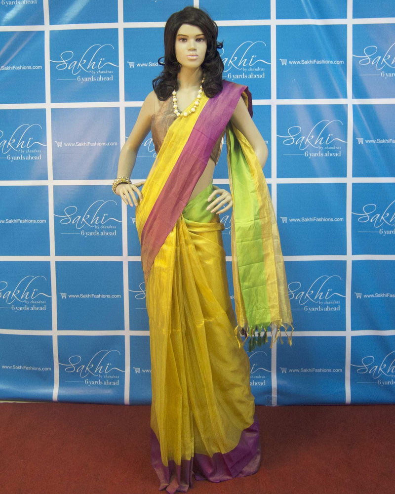 DPO-16977 - Gold Pure Tissue Silk Saree