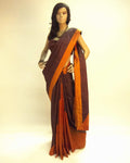 DPO-17170 - Brown & Mustard Pure Kanchivaram Silk Saree