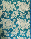 BLO-17987 - Blue & Silver Brocade Un-Stitched Blouse Fabric