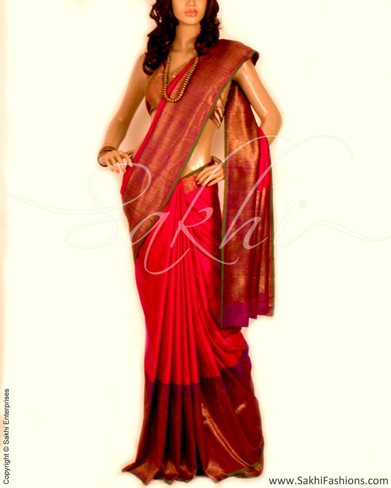 DPO-18694 - Pink & Multi Pure Banarasi Silk Saree