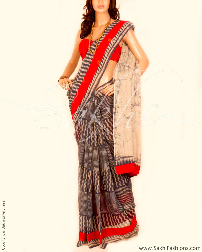 DPO-20108 - Blue & Multi Pure Kota Cotton Saree