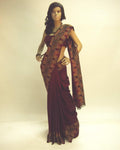 DPO-22025 - Maroon & Multi Pure Kanchivaram Silk Saree