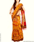 DPO-22341 - Yellow & Multi Pure Chiffon Silk Saree