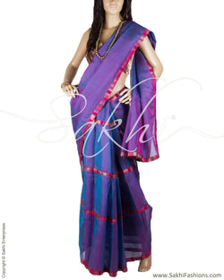 BGO-23493 - Purple & Pink Pure Organza Silk Saree