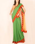 DPO-27466 - Green & Multi Pure Chiffon Silk Saree