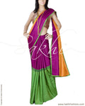 DPO-28163 - Violet & Multi Pure Tussar Silk Saree