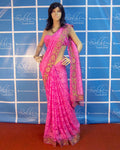 DPO-28302 Pink Lace Cutwork Saree