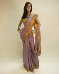 DPO-29229 - Lavendar & Multi Pure Organza Silk Saree