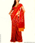 DPO-5247 - Pink & Biege Pure Crepe Silk Saree