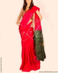 DPP-10069 - Peach & Pink Pure Kanchivaram Silk Saree