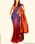 DPP-10074 - Blue & Maroon Pure Kanchivaram Silk Saree