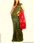 DPP-10084 - Green & Multi Pure Kanchivaram Silk Saree