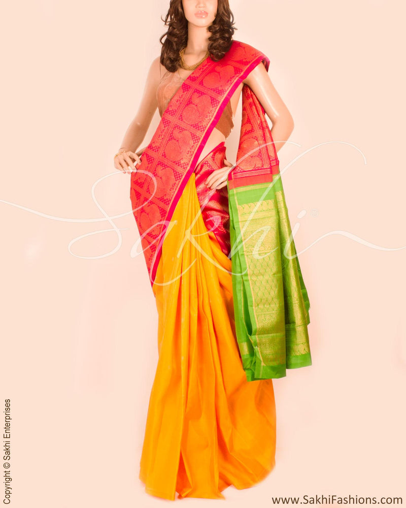 DPP-10085 - Pink & Multi Pure Kanchivaram Silk Saree