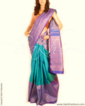 DPP-10088 - Blue & Silver Pure Kanchivaram Silk Saree