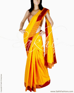 DPP-11532 - Yellow & Red Pure Kanchivaram Silk Saree