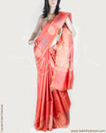 DPP-12735 - Orange & Cream Pure Tussar Silk Saree