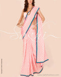 DPP-1328 - White & Pink Pure Cotton Saree