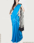 DPP-13599 - Blue & Black Pure Crepe Silk Saree