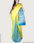 DPP-13620 - Green & Blue Pure Organza Silk Saree