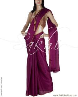DPP-16612 - Purple Pure Crepe Silk Saree