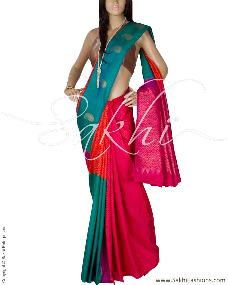 DPP-17366 - Pink & Multi Pure Kanchivaram Silk Saree