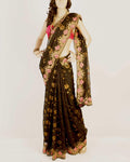 DPP-1770 - Black & Multi Pure Silk Saree