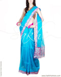 DPP-17734 - Blue & Pink Pure Organza Silk Saree