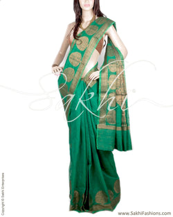 DPP-17746 - Green Banarasi Silk Saree